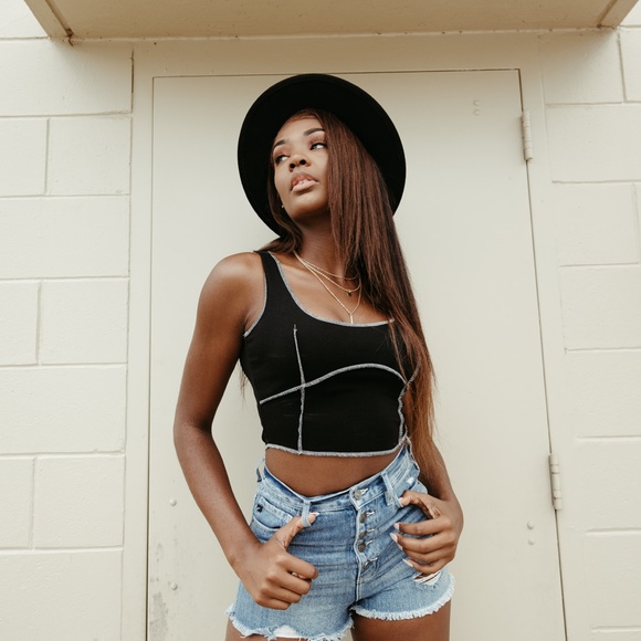 ONE LEFT! Haley High Rise Button Fly Shorts - Picture 5 of 5